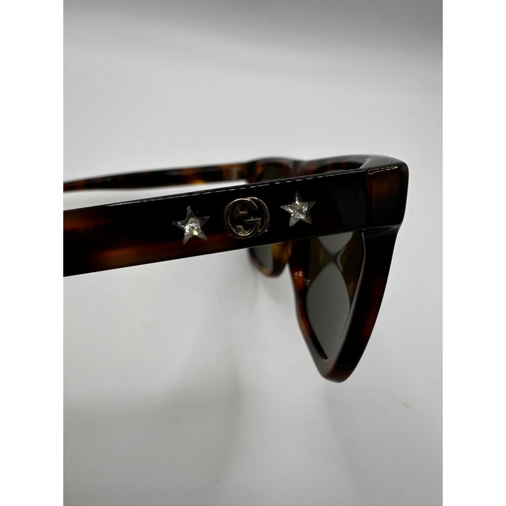 Gucci Tortoise Star Interlocking G Oversized Square Sunglasses GG0208S Brown - Picture 16 of 16